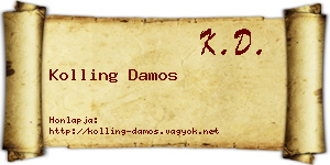 Kolling Damos névjegykártya